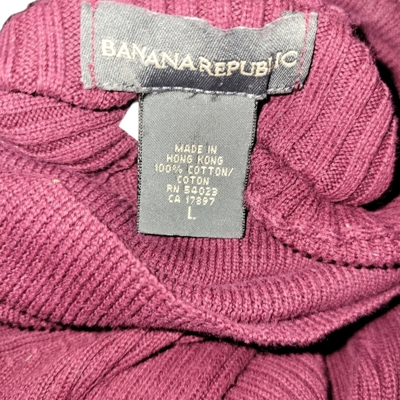 Banana Republic Turtleneck Sweater Burgundy L - Picture 2 of 2